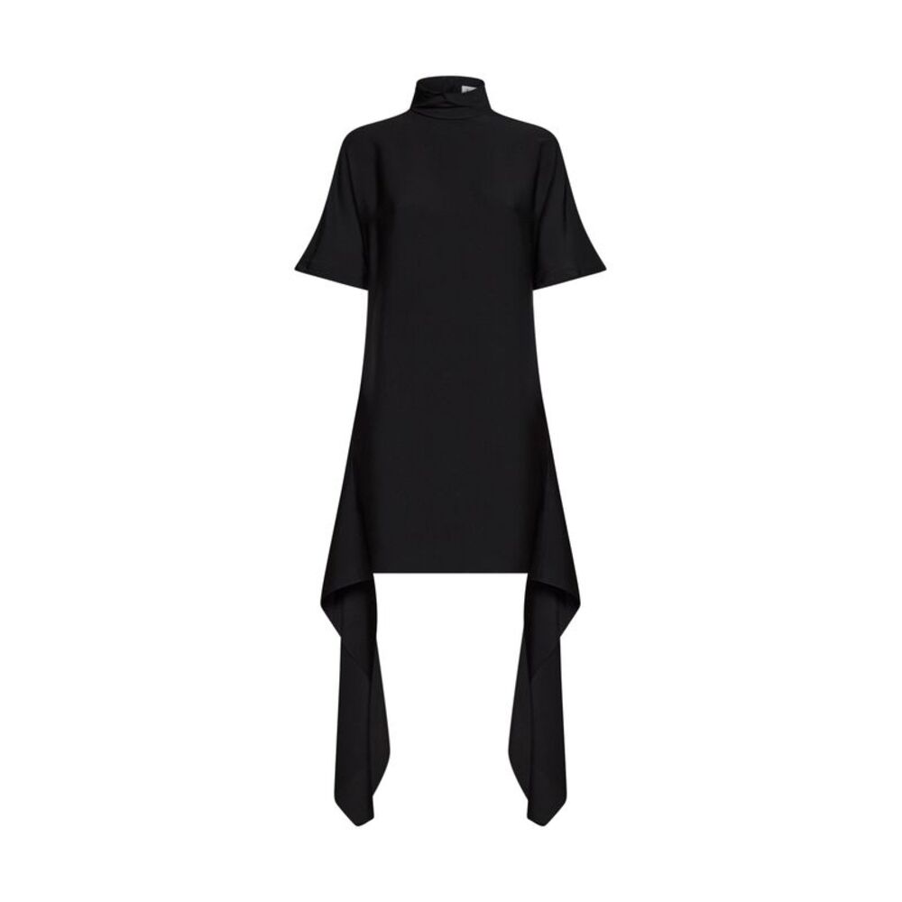 Alaïa Women Black Viscose Asymmetric T-Shirt Mini Dress
